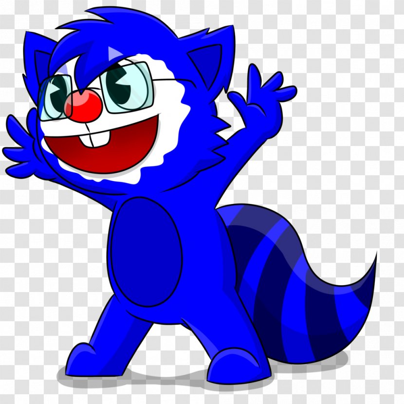 Cobalt Blue Character Clip Art - Tree Raccoon Transparent PNG