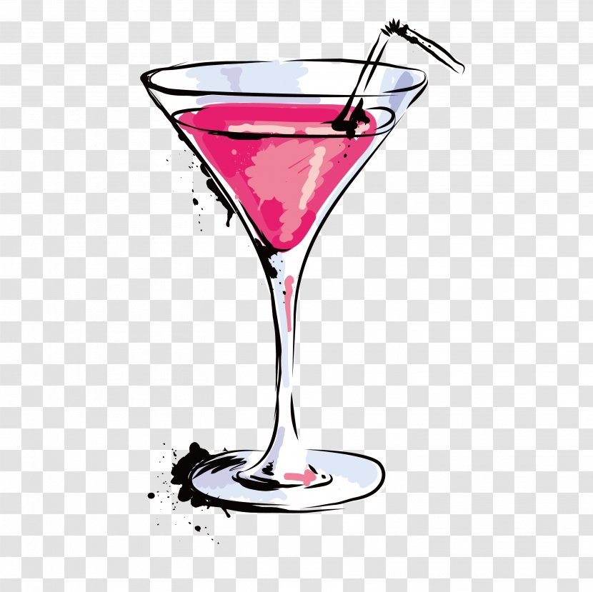Wine Cocktail Martini Red Russian Juice - Strawberry Transparent PNG