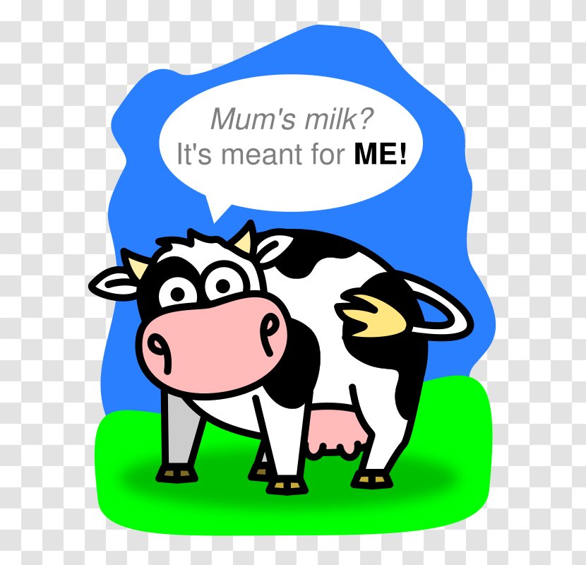 Clip Art Milk Dairy Cattle Calf Products - Silhouette Transparent PNG