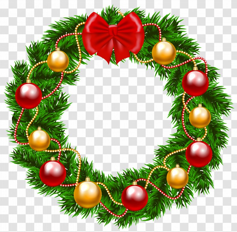 Garland Christmas Wreath Clip Art - Tree - Clipart Image Transparent PNG
