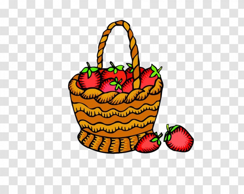Strawberry Basket Fruit Clip Art - Cartoon Transparent PNG