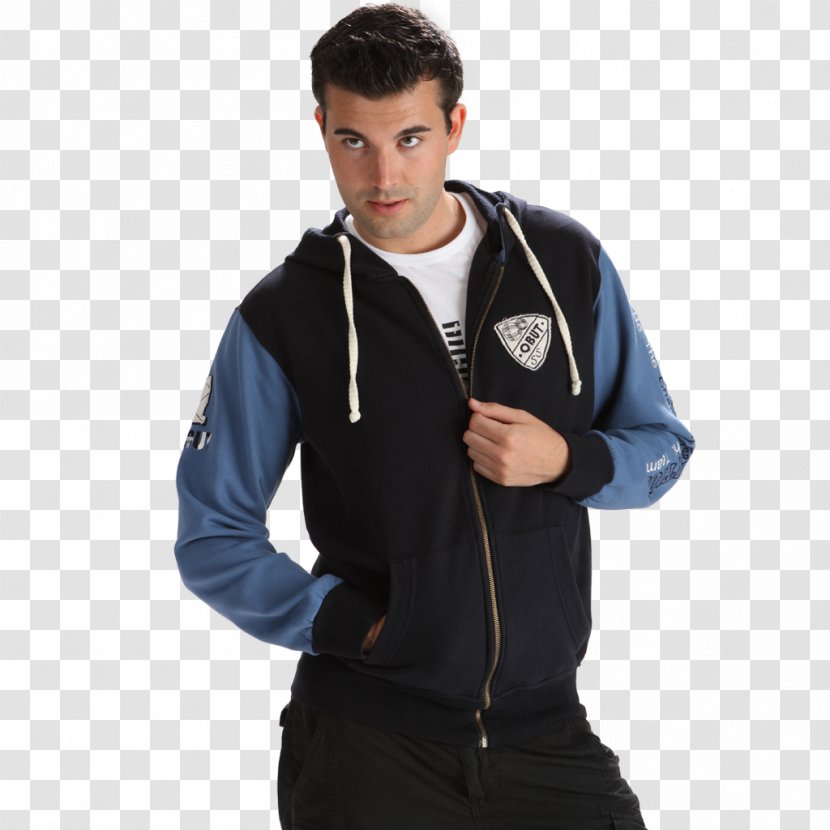 Hoodie T-shirt Jacket Zipper - Blue - Waistcoat Transparent PNG