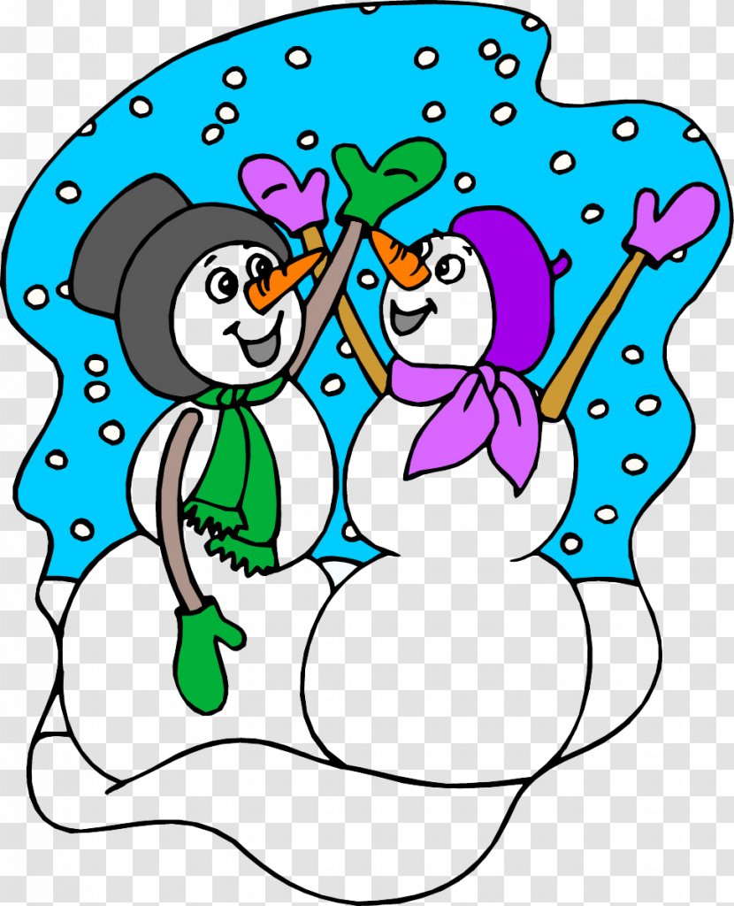 Snow Weather Winter Storm Clip Art - Royaltyfree - Happy Snowman Sisters Transparent PNG
