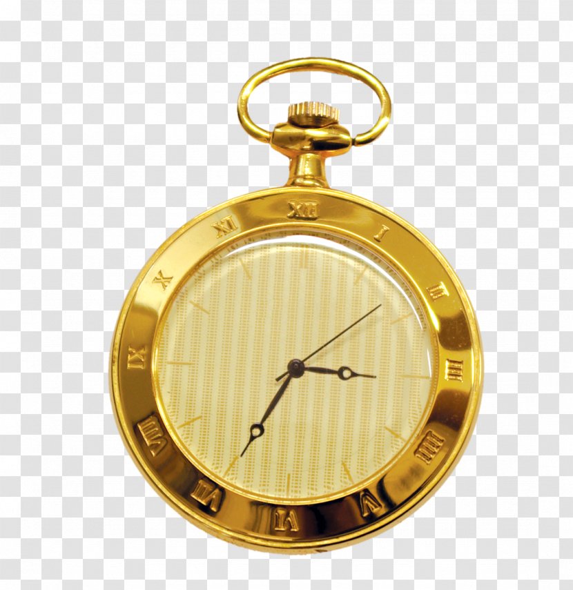 Pocket Watch Clock - Stopwatch - Vintage Golden Transparent PNG