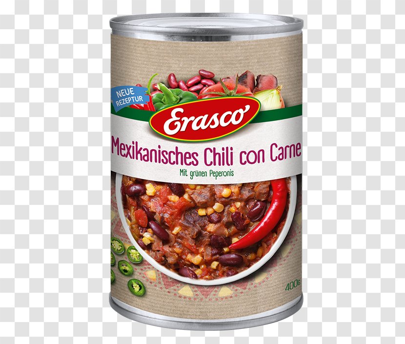 Chili Con Carne Sauce Vegetarian Cuisine Erasco Meat - Food Transparent PNG