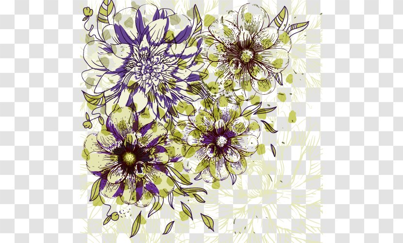 Euclidean Vector Drawing Pattern - Floral Design - Creative Vintage Flowers Transparent PNG