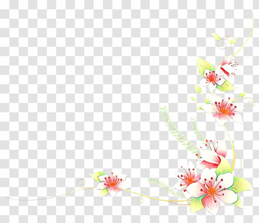 Cherry Blossom Cartoon - Floral Design - Wildflower Pedicel Transparent PNG
