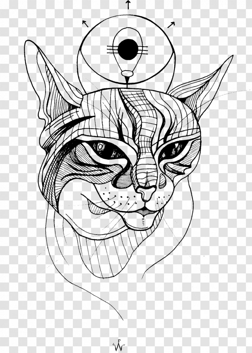 Bastet Cat Sketch Medea Art - Tree Transparent PNG