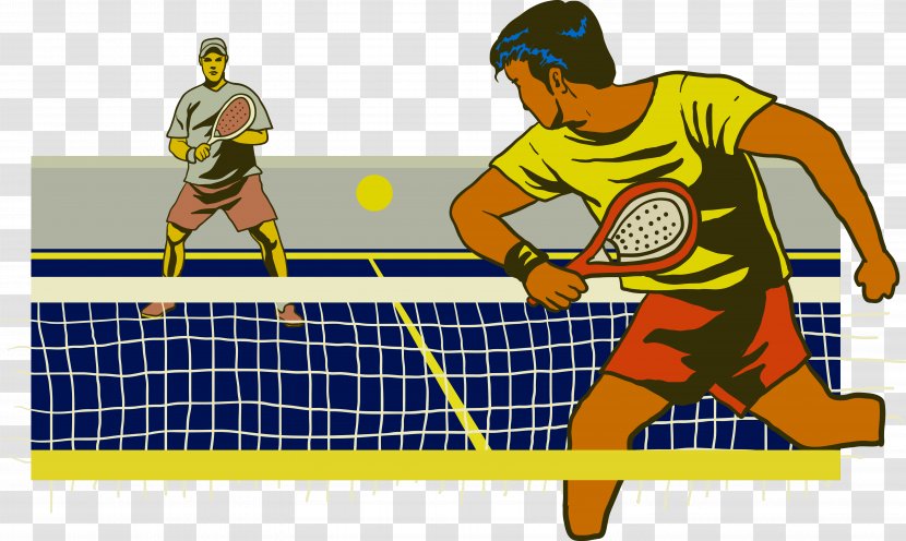 Tennis Centre Padel Ball Racket - Sport Venue - Retro Vector Transparent PNG