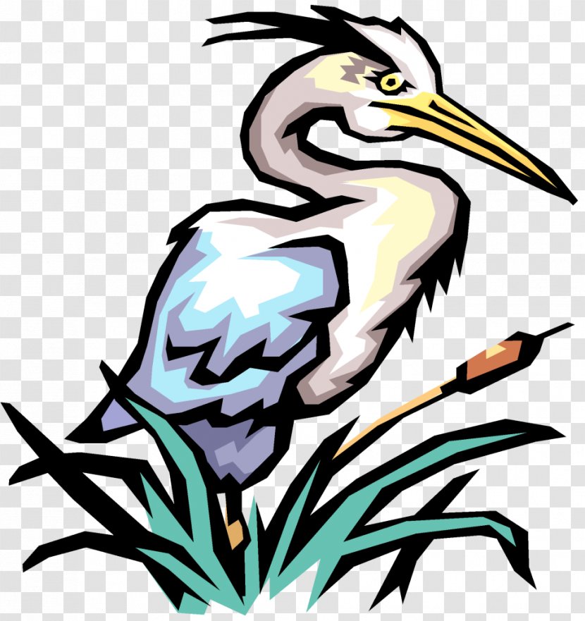 Great Blue Heron Clip Art - Artwork - Crane Transparent PNG