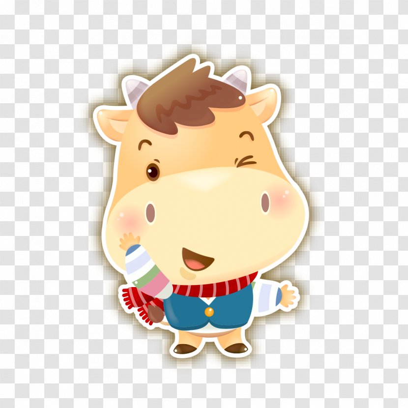 Cattle Cartoon - Tencent Qq - Lovely Big Cow Transparent PNG