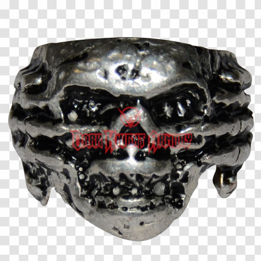 Silver Bone Skull Metal Jewellery - Hand-painted Transparent PNG