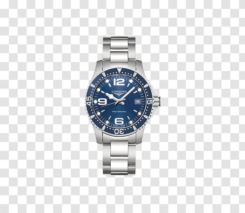 Longines Men's Hydroconquest L3.642.4.56.6 Saint-Imier Diving Watch - Silver - Metalcoated Crystal Transparent PNG