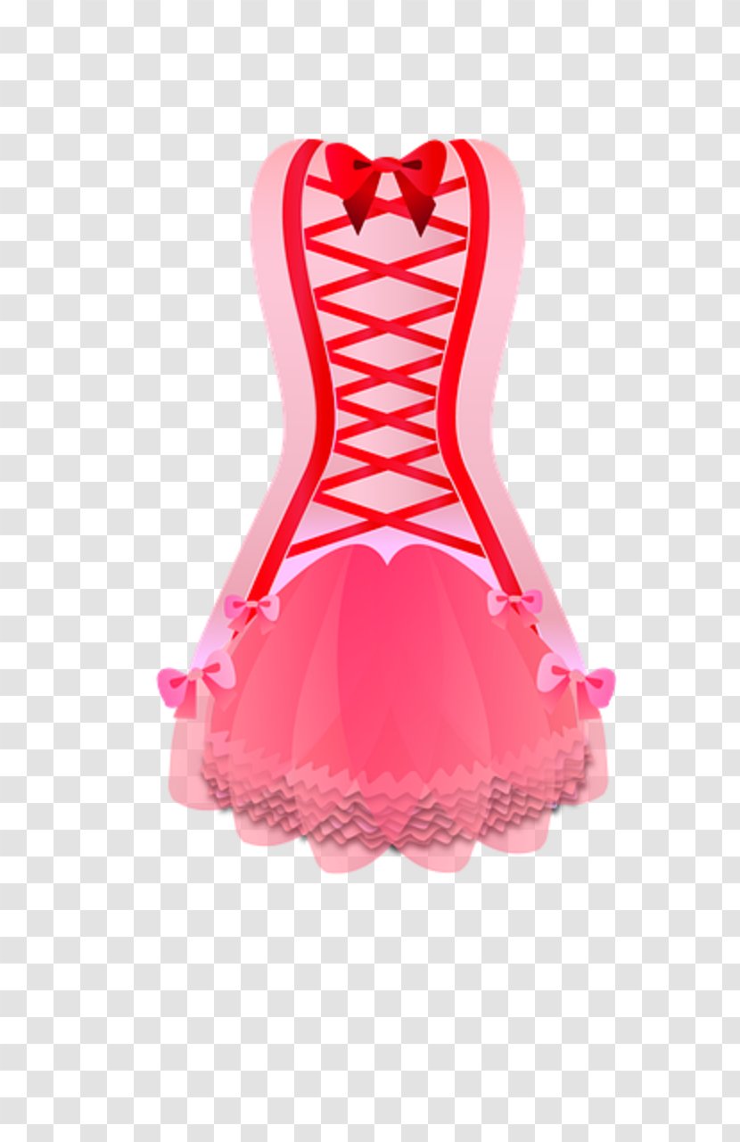 Cocktail Dress Pink M Corset - Flower Transparent PNG
