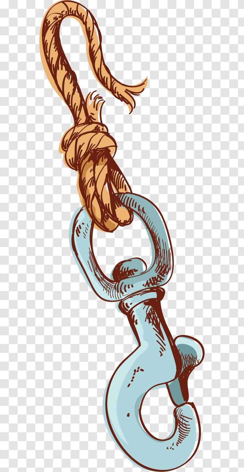 Rope Fish Hook - Hand-painted And Hooks Transparent PNG