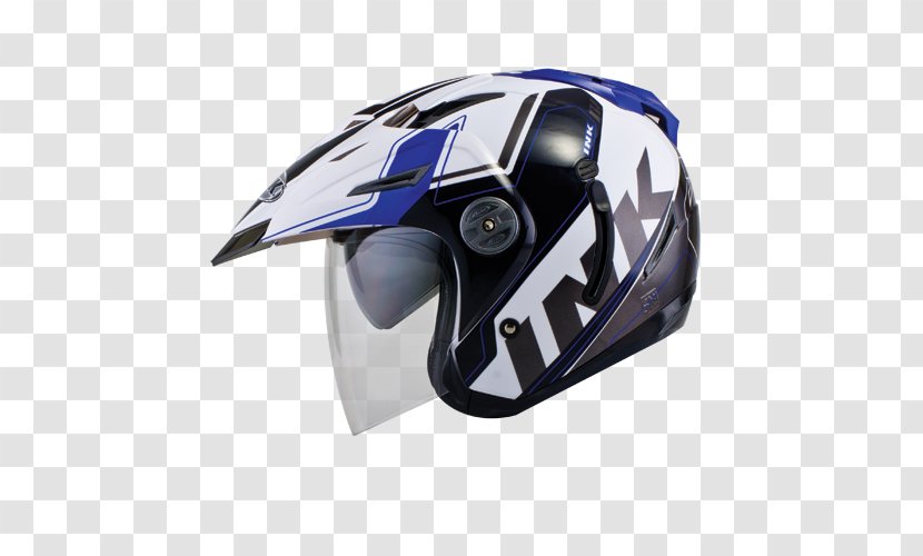 Motorcycle Helmets White Visor - Blue Ink Transparent PNG