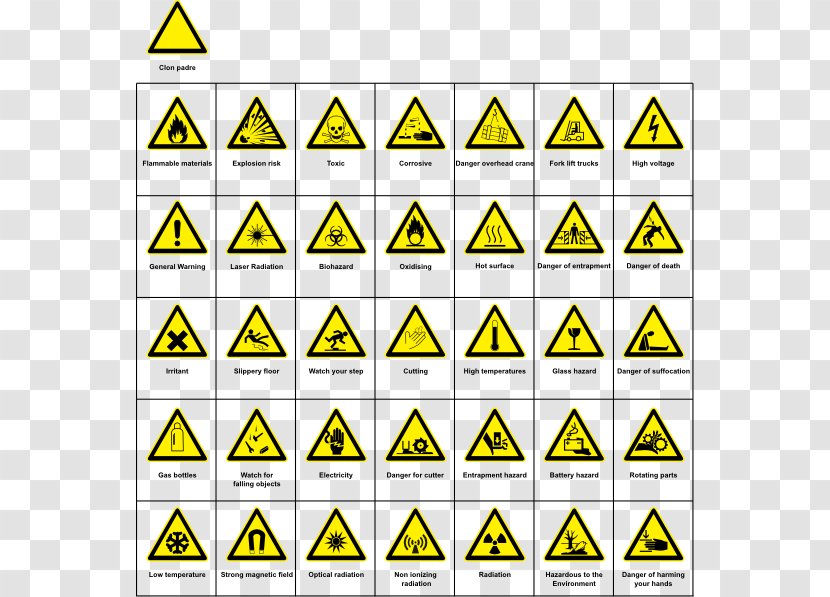 Hazard Symbol Warning Sign Biological Clip Art - Safety - Hazardous Cliparts Transparent PNG