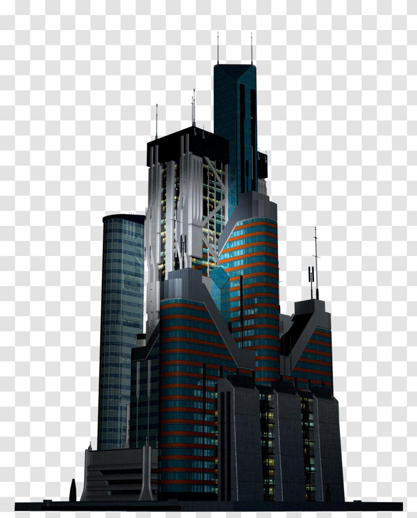 Skyscraper Architecture Art Skyline High-rise Building - Tower - Scifi Transparent PNG