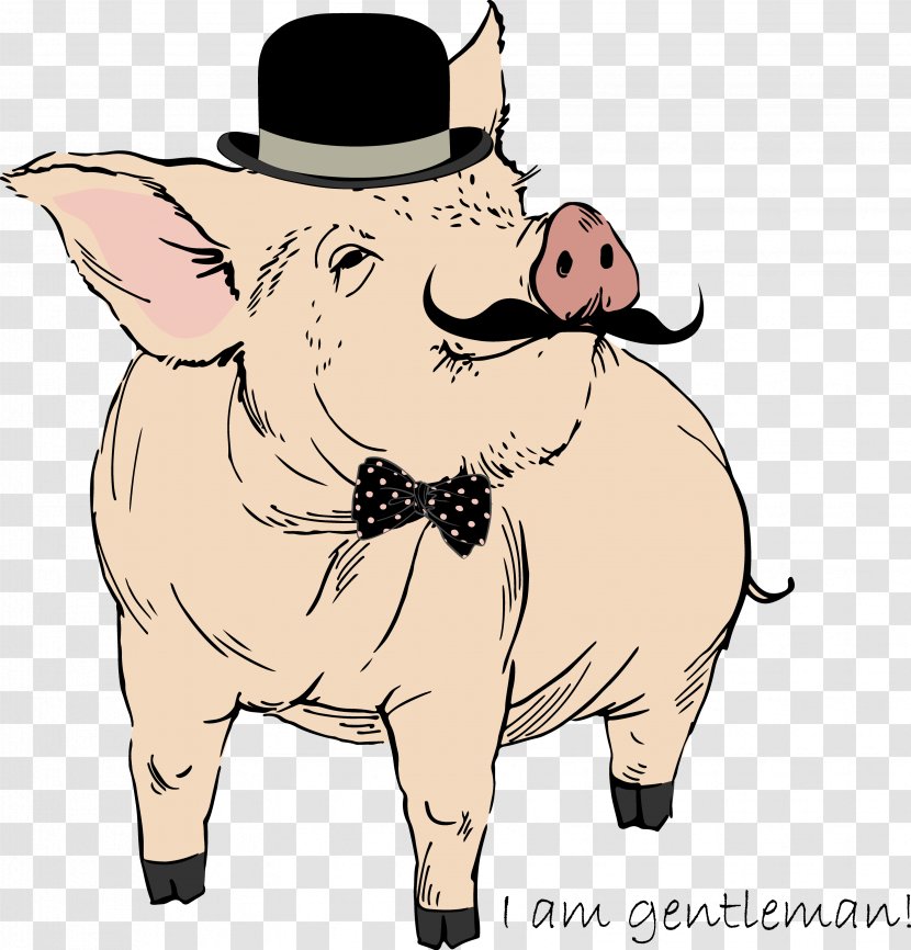 Domestic Pig Drawing Royalty-free Printmaking - Snout - Vector Transparent PNG