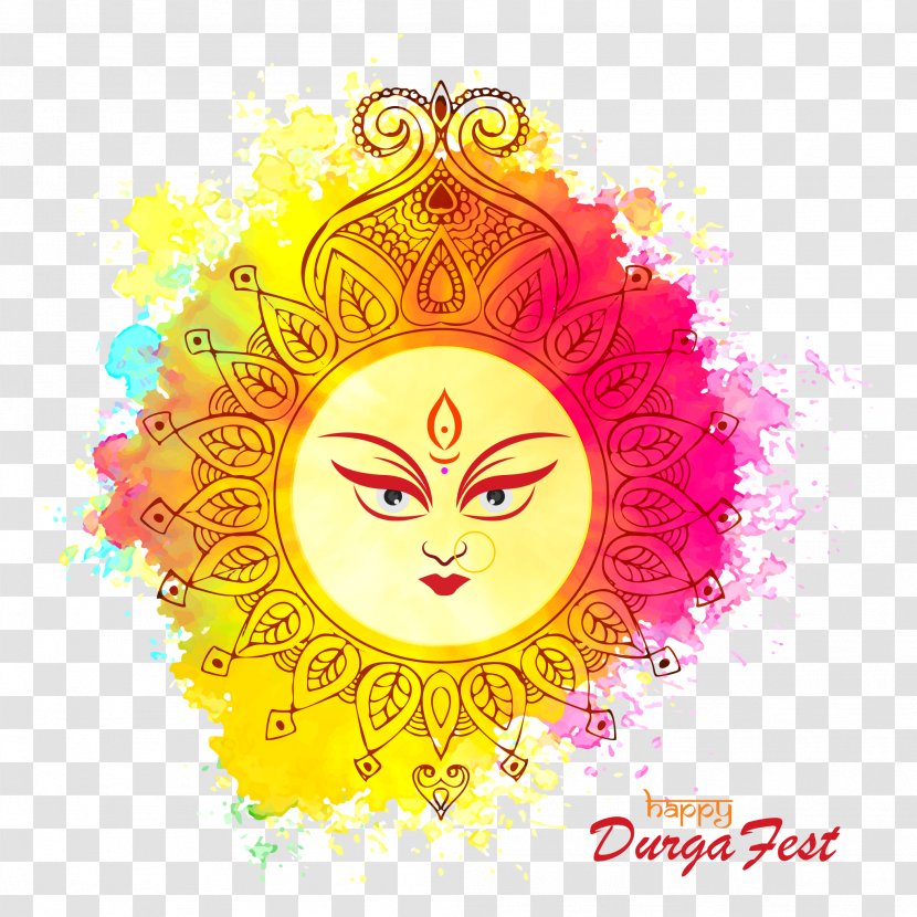 Durga Puja - Yellow - Smile Transparent PNG