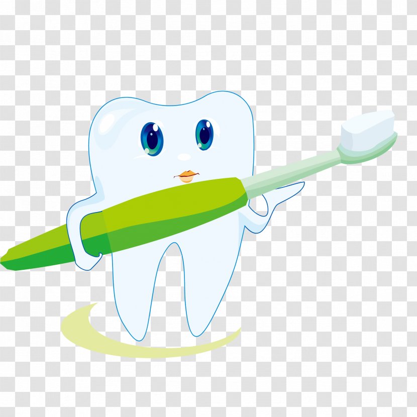 Toothbrush Toothpaste Icon - Cartoon - Cute Tooth Vector Transparent PNG