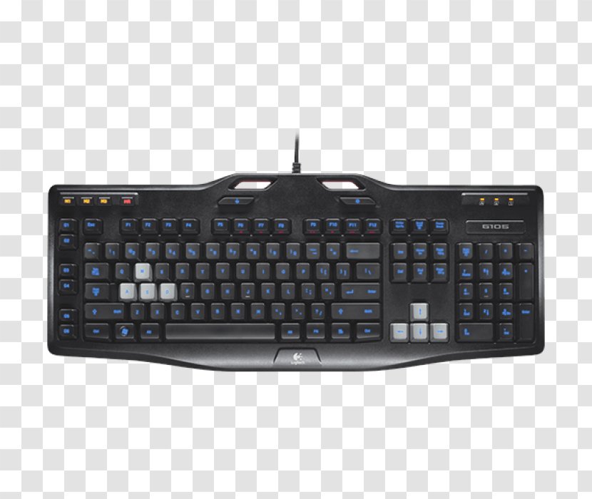 Computer Keyboard Logitech G105 Mouse Gaming Keypad - Input Devices Transparent PNG