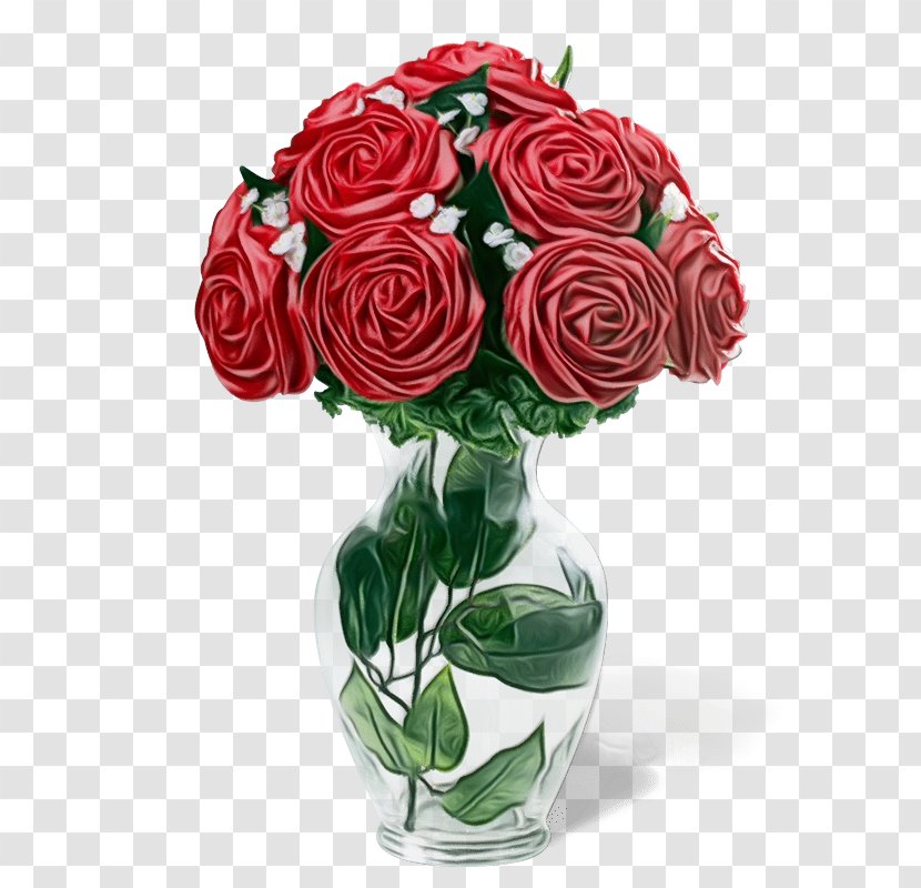 Garden Roses - Pink - Vase Transparent PNG