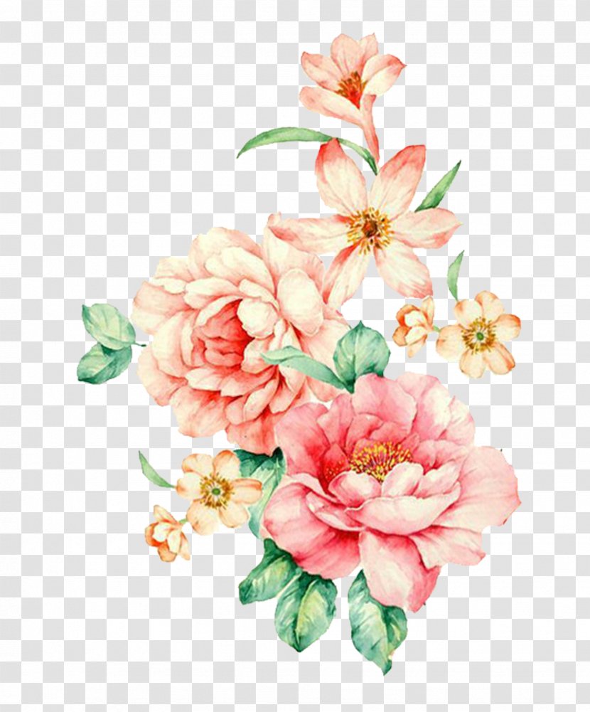 Flower Watercolor Painting - Floral Design - Hand-painted Roses Transparent PNG