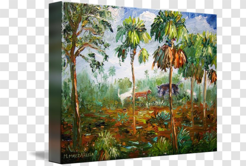Painting Biome Acrylic Paint Flora Arecaceae - Boar Hunting Transparent PNG