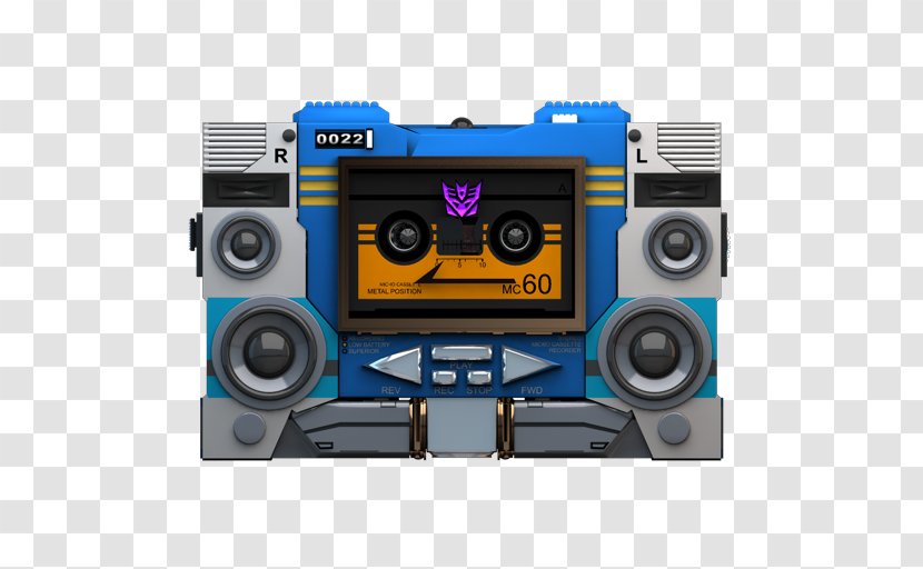 Sound Boombox Multimedia Electric Blue - Hardware - Transformers Soundwave Tape Front Transparent PNG