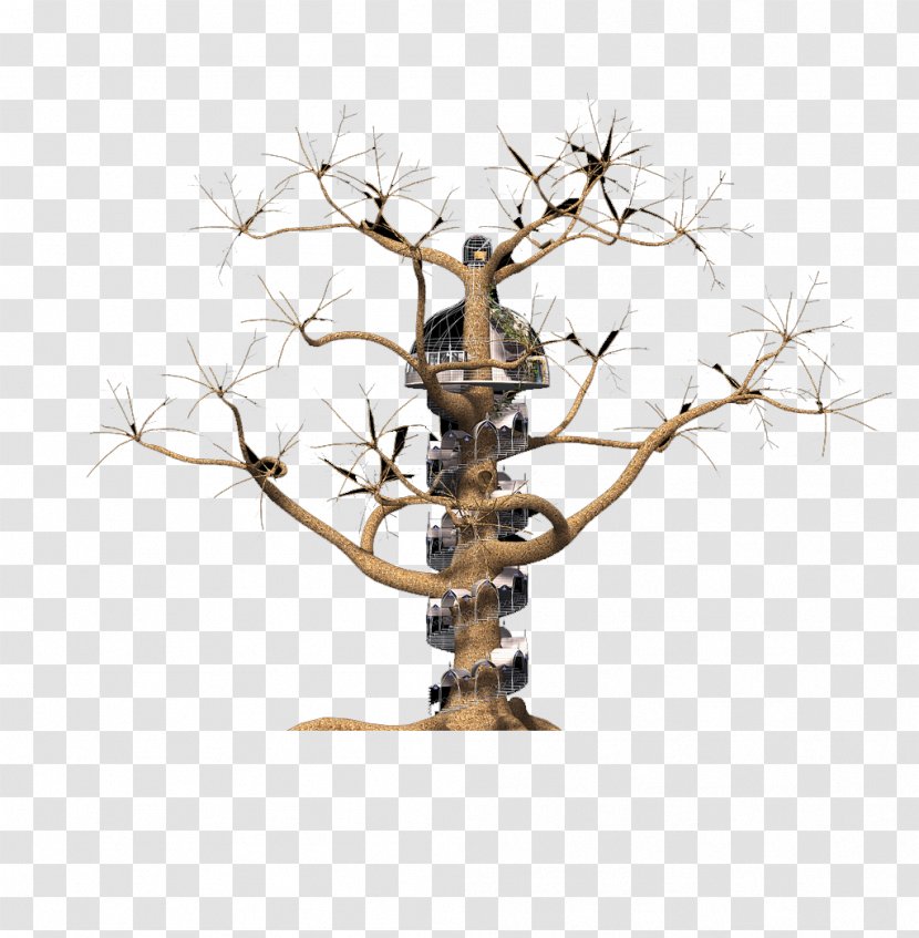 Twig House Stairs - Rotation - Creative Tree Transparent PNG