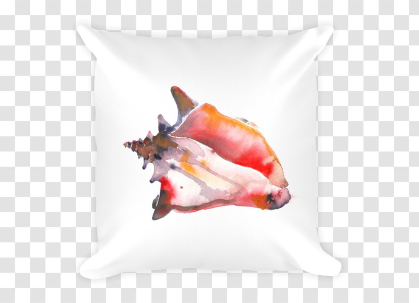 Design By Goats Throw Pillows Portland Watercolor Painting - Conch Transparent PNG