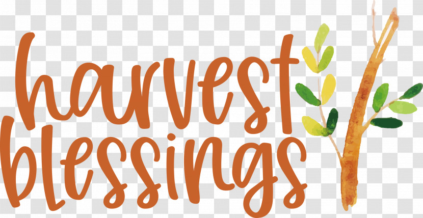 HARVEST BLESSINGS Thanksgiving Autumn Transparent PNG