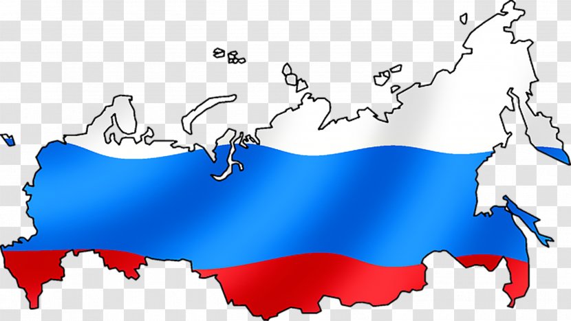 Flag Of Russia Map Clip Art - Blue Transparent PNG