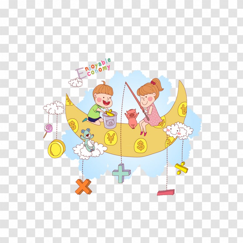 Child Cartoon Illustrator - Fictional Character - Children's Moon Transparent PNG