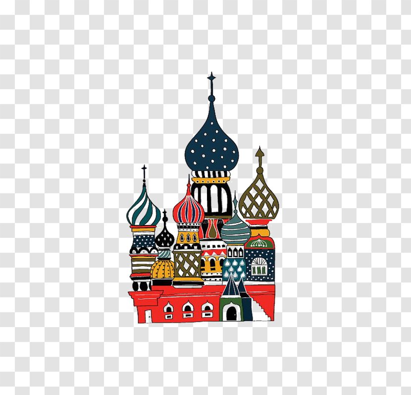 Moscow Kremlin Red Square Saint Basils Cathedral Drawing Illustration - Russia - Fairy Building Transparent PNG