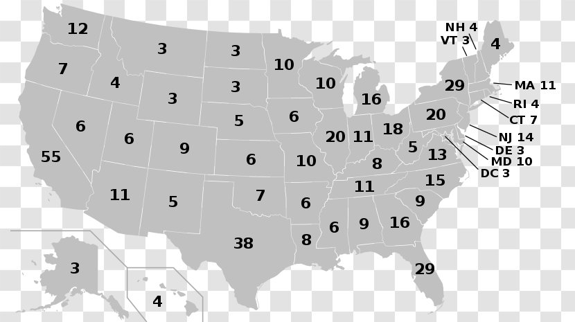 US Presidential Election 2016 United States Election, 2012 2020 1972 - Map Transparent PNG