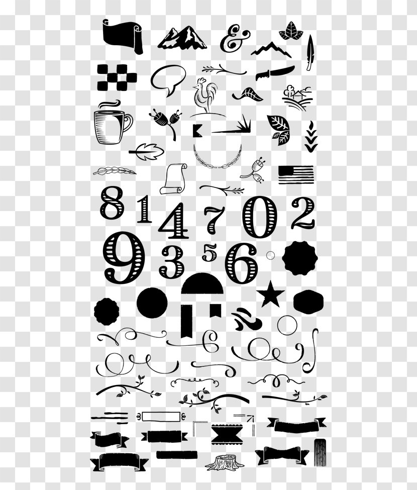 Cartoon White Number Clip Art - Black And - Risotto Transparent PNG