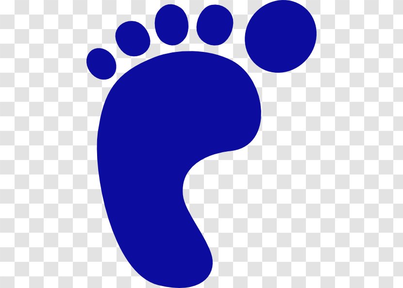 Footprint Clip Art Image Paw - Electric Blue - Left Foot Print Transparent PNG
