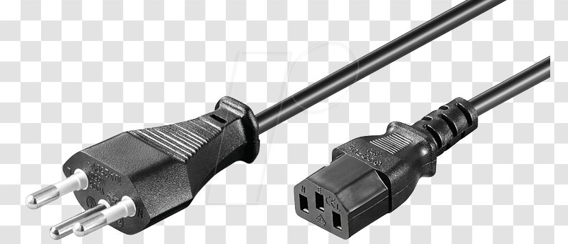 Electrical Cable IEC 60320 AC Power Plugs And Sockets Cord - Technology Transparent PNG