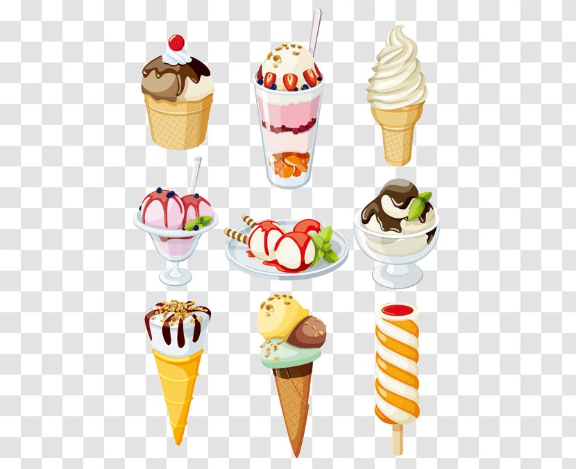 Ice Cream Cone Drawing Sundae Illustration - Sorbetes - And Transparent PNG