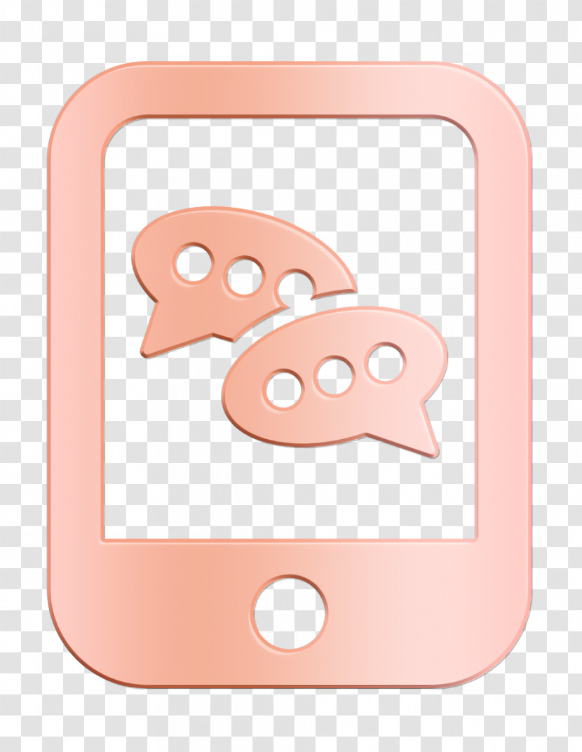 Cellphone With Speech Boxes Icon Chat Icon Office Set Icon Transparent PNG