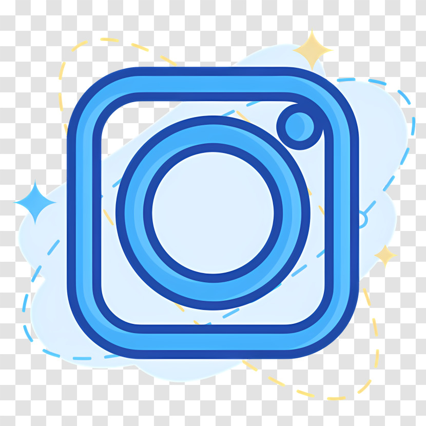 Instagram - Blue Camera-Like Minimalistic Logo Design Transparent PNG