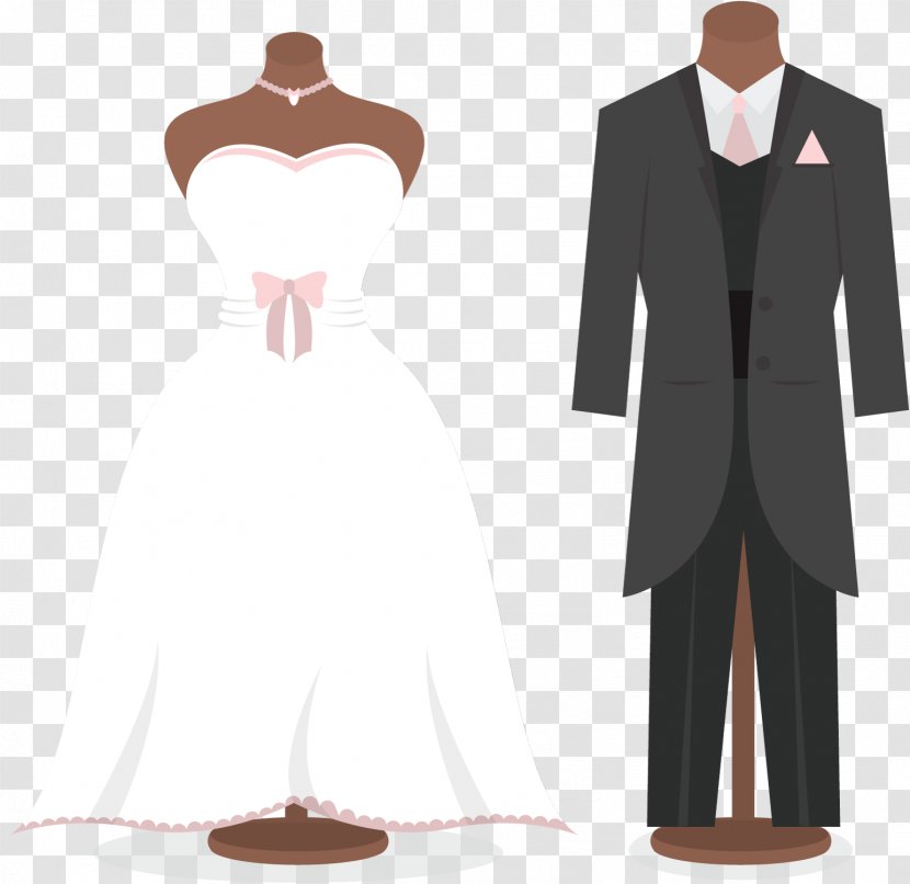 Wedding Invitation Dress Tuxedo Bride - Male - Vector Transparent PNG