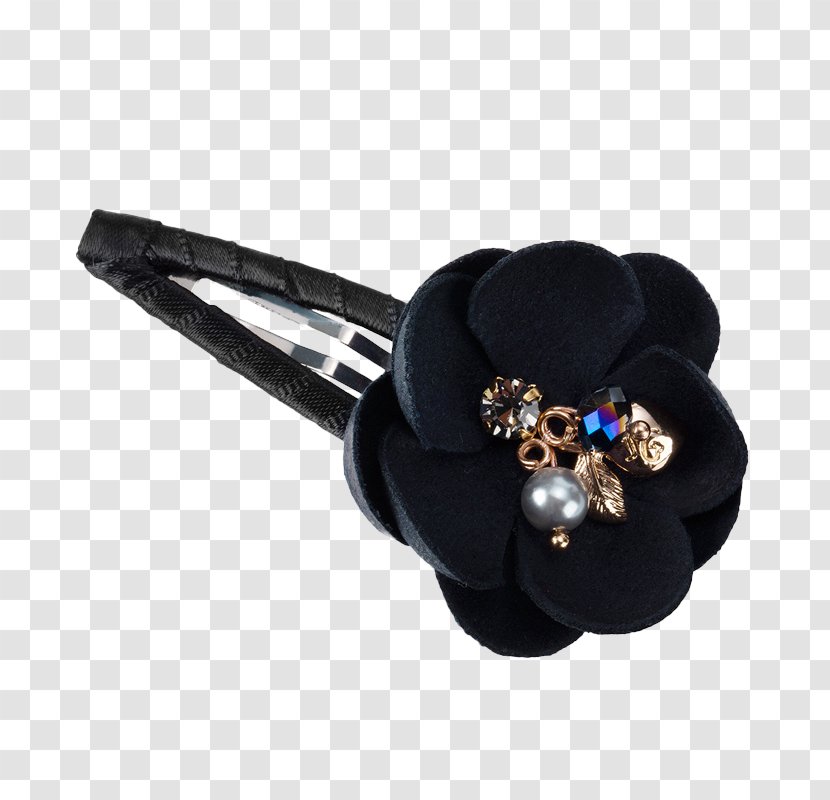Pearl Hairpin - Black Flower Diamond Transparent PNG
