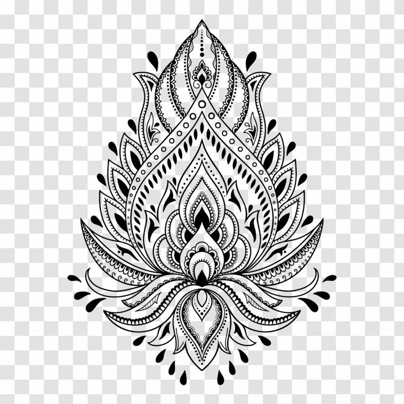 Leaf Pattern Ornament Line Art Symmetry Transparent PNG