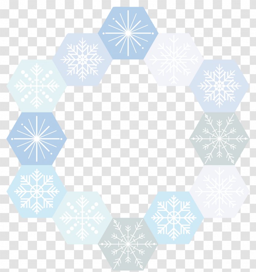 Snowflake Euclidean Vector Circle - Blue - Border Diagram Transparent PNG