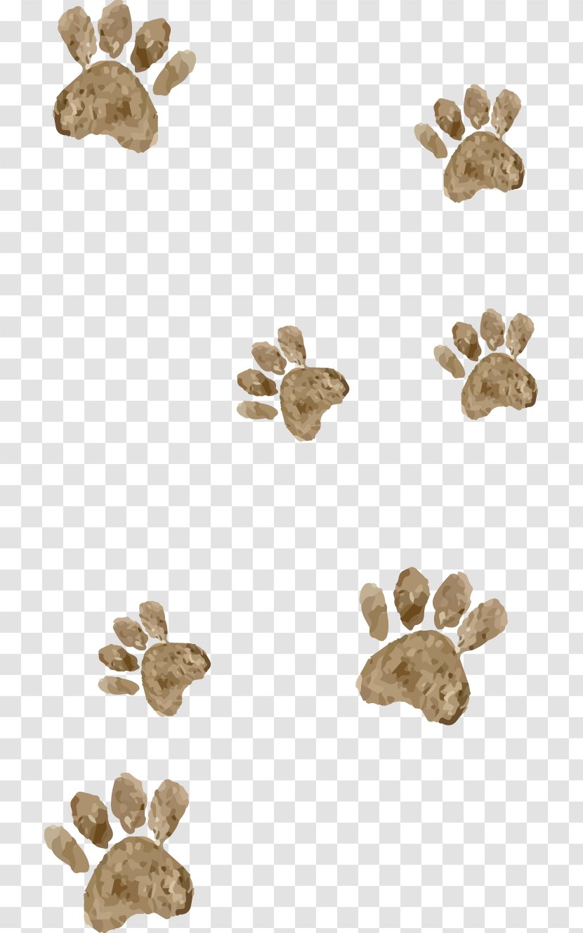 Cartoon Animal - Organism - Vector Hand-painted Watercolor Footprints Transparent PNG