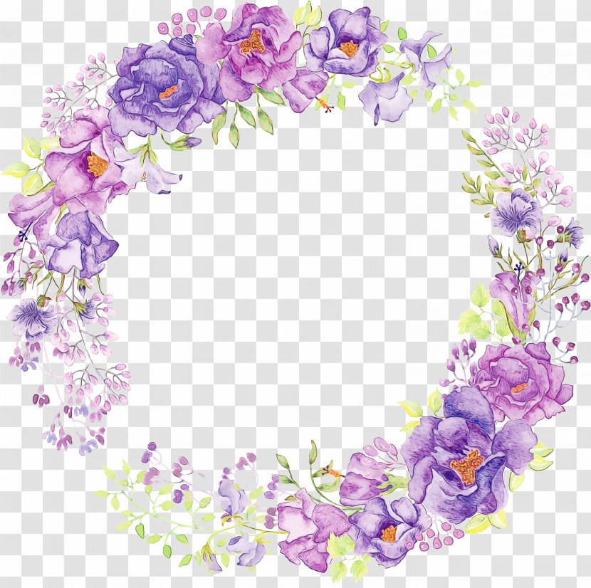 Lavender - Wet Ink - Wreath Plant Transparent PNG