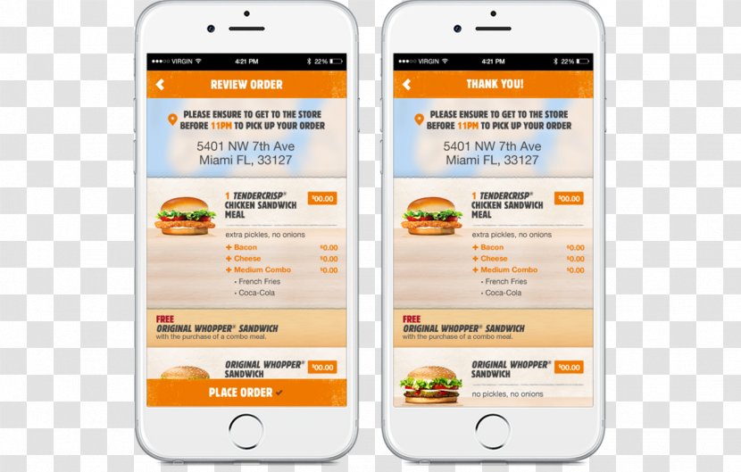 Portable Communications Device User Interface Design Handheld Devices - Text - Burger King Transparent PNG